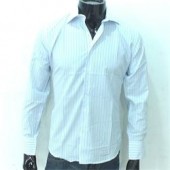Massimo Blue/White Pattern Men's L/Sleeve Shirt Sz XL/2XL